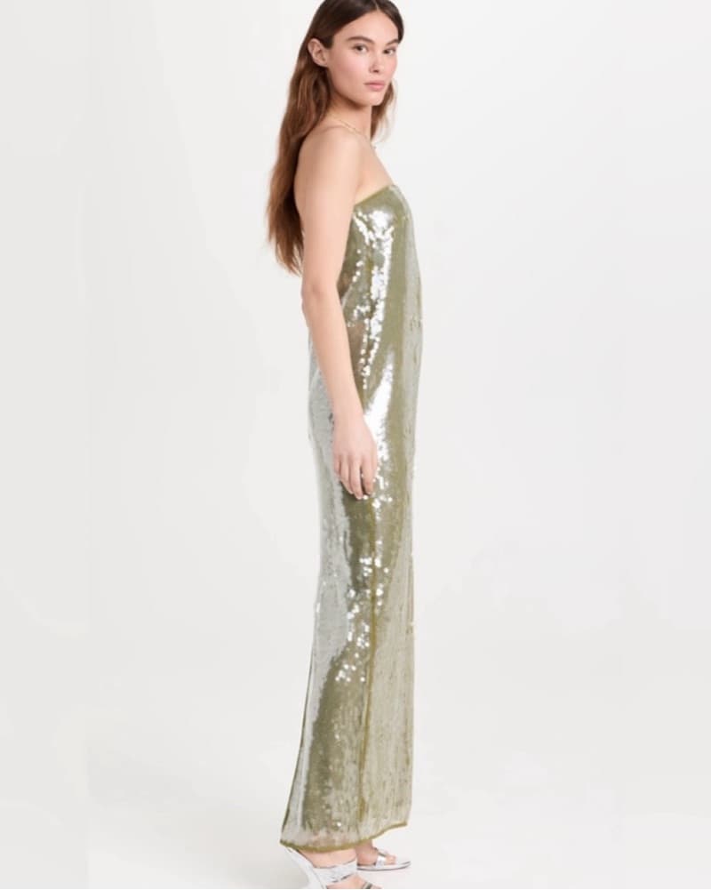 Staud Green Sequin Dress  - Image 3