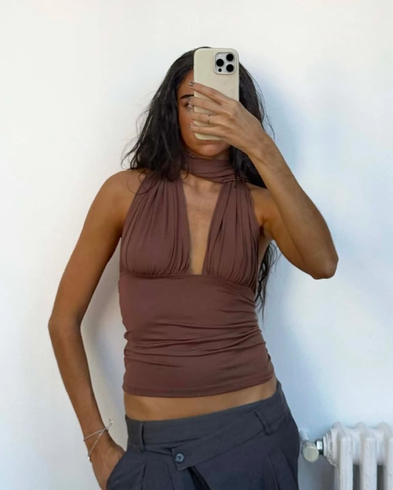 Susmies Mauve Wrap Top - Image 1