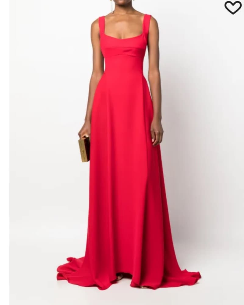 Red Atu Body Couture Crepe Gown - Image 3