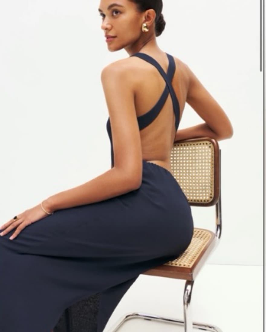 Reformation The Ladri Dress Navy Size 4  - Image 4