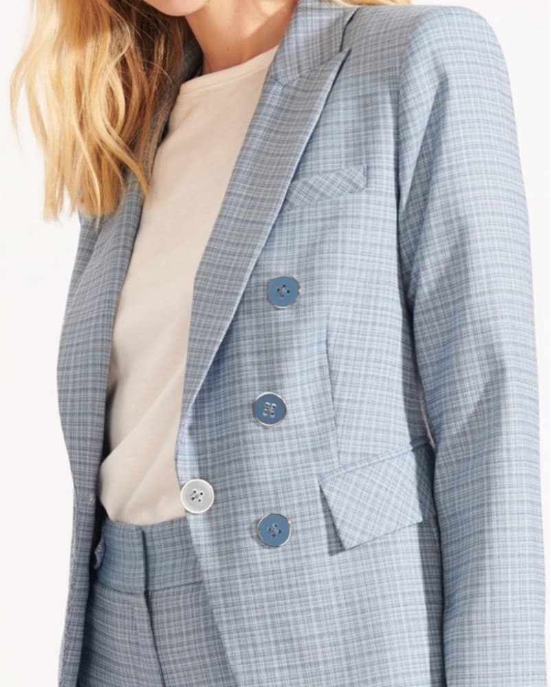 Veronica Beard Blue Plaid Blazer Set - Image 3