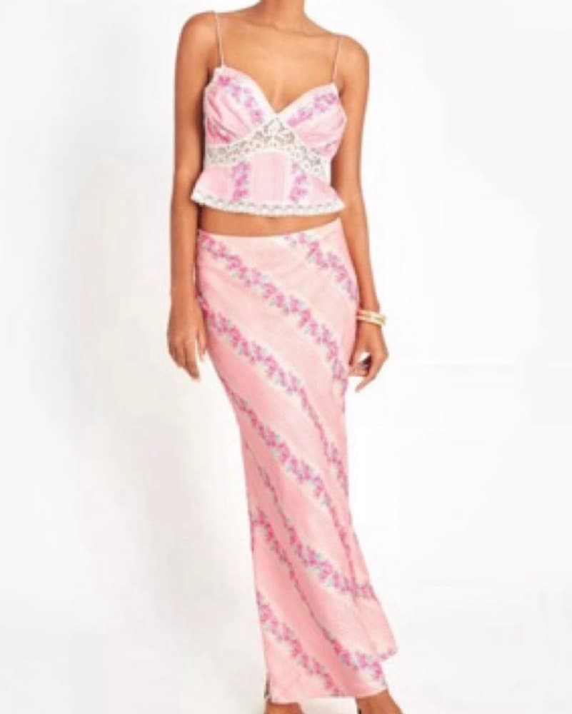 Loveshackfancy Silk Skirt & Cami Set - Image 1