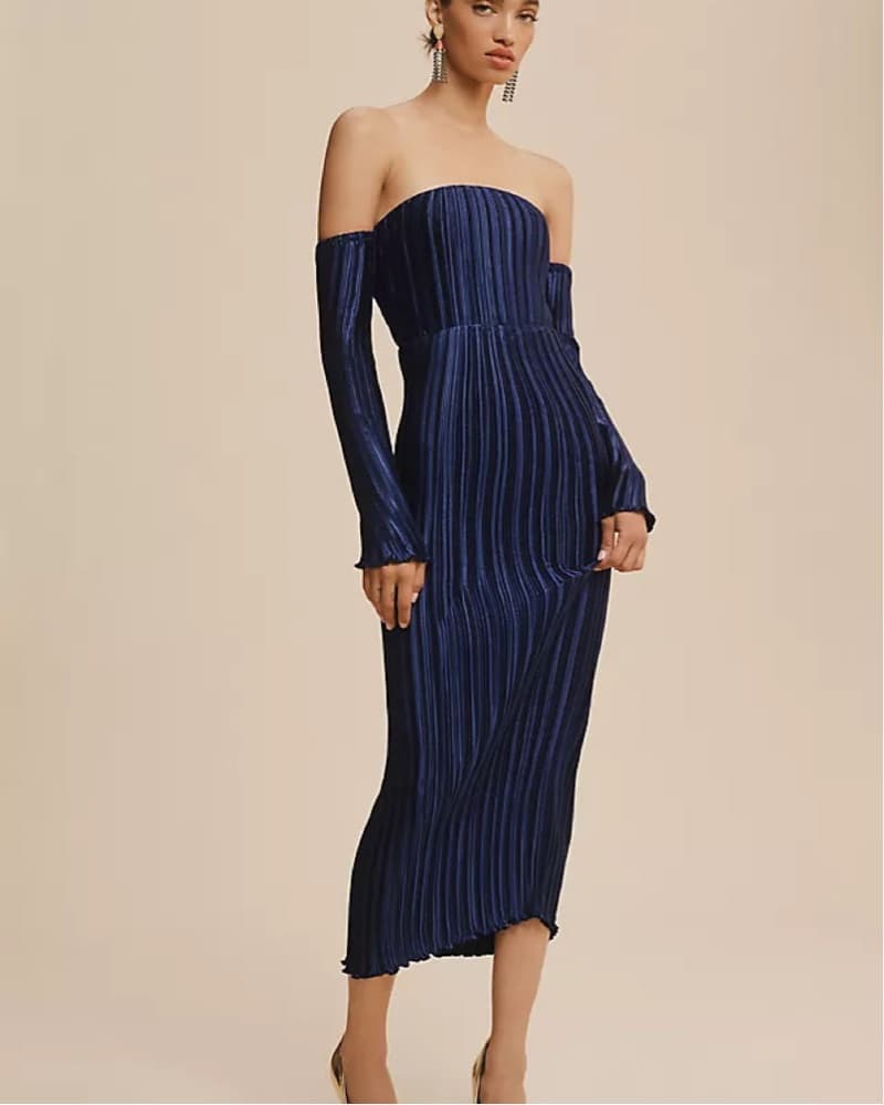 L’IDÉE Gatsby Plissé Midi Dress - Image 1