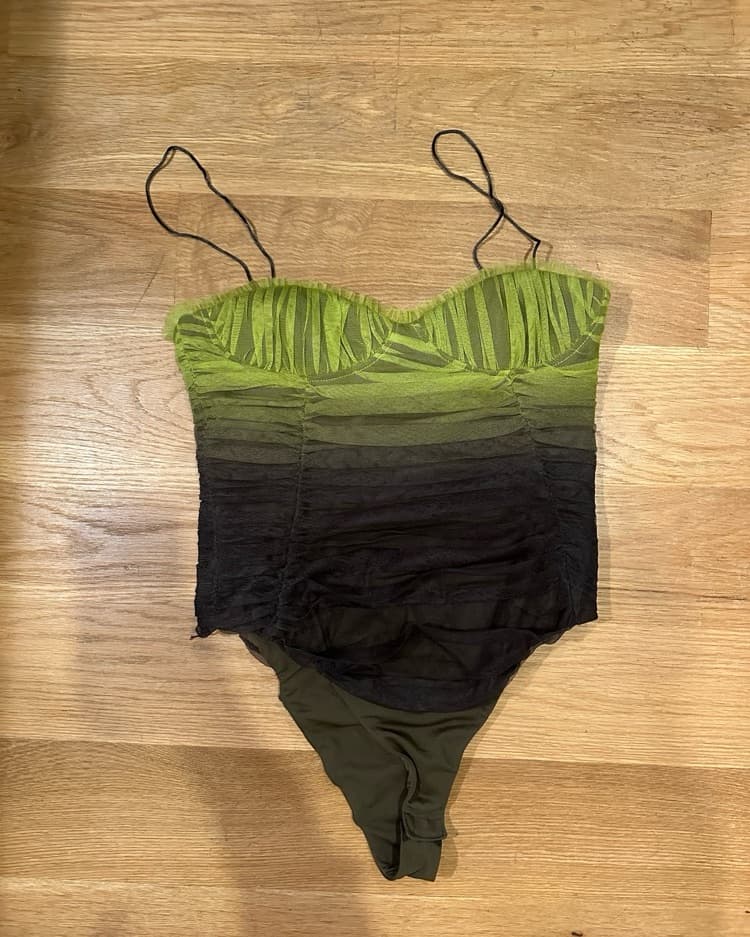 Zara Ombre Green Corset bodysuit - Image 4