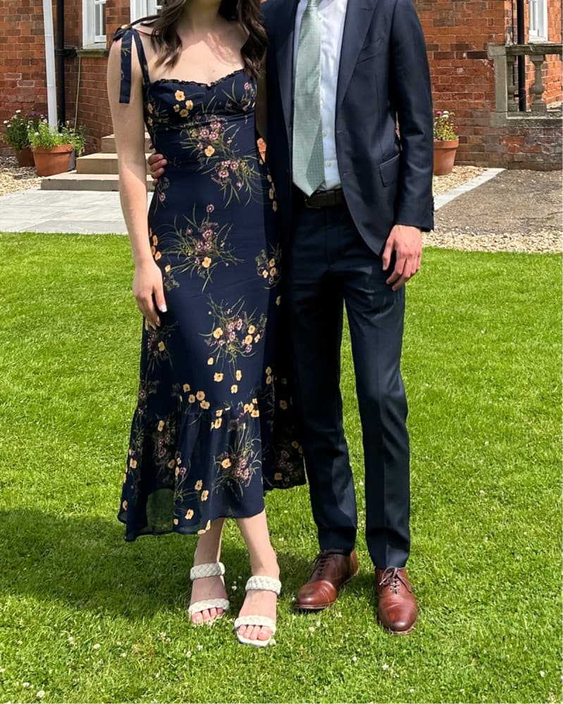 Reformation Nikita Dress Navy Floral - Image 2