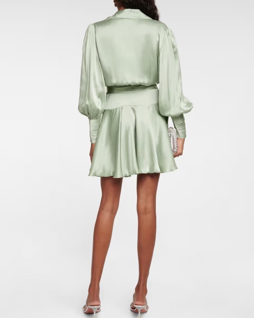 Green Zimmerman Silk Wrap Dress - Image 3