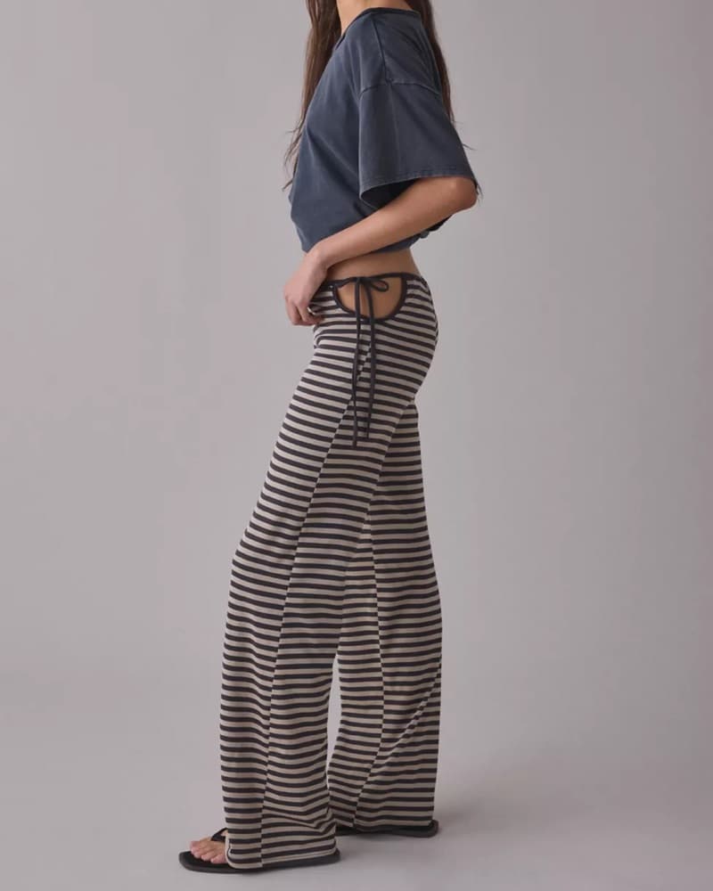 Lioness Striped Tie Side Pants - Image 1