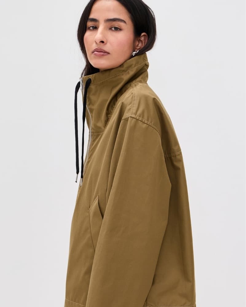 Agolde Lydia Nylon Jacket Khaki - Image 2