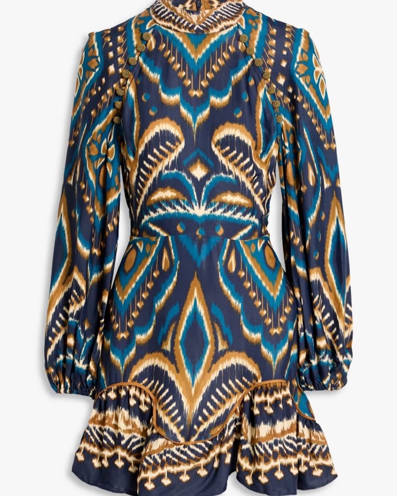 FARM RIO Printed satin mini dress - Image 3
