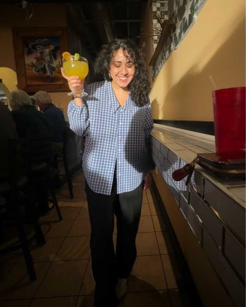 Wray Checkered Button-Up Puffy Sleeves - Image 2