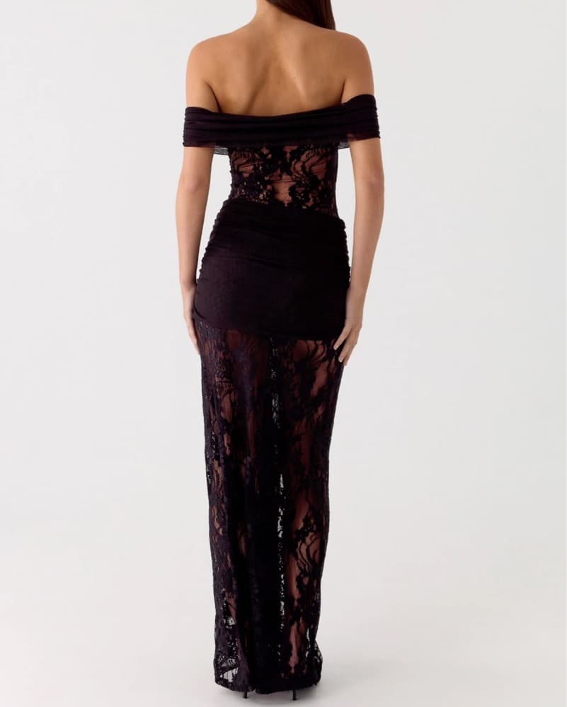 Lace Off the Shoulder Maxi Dress - Image 3