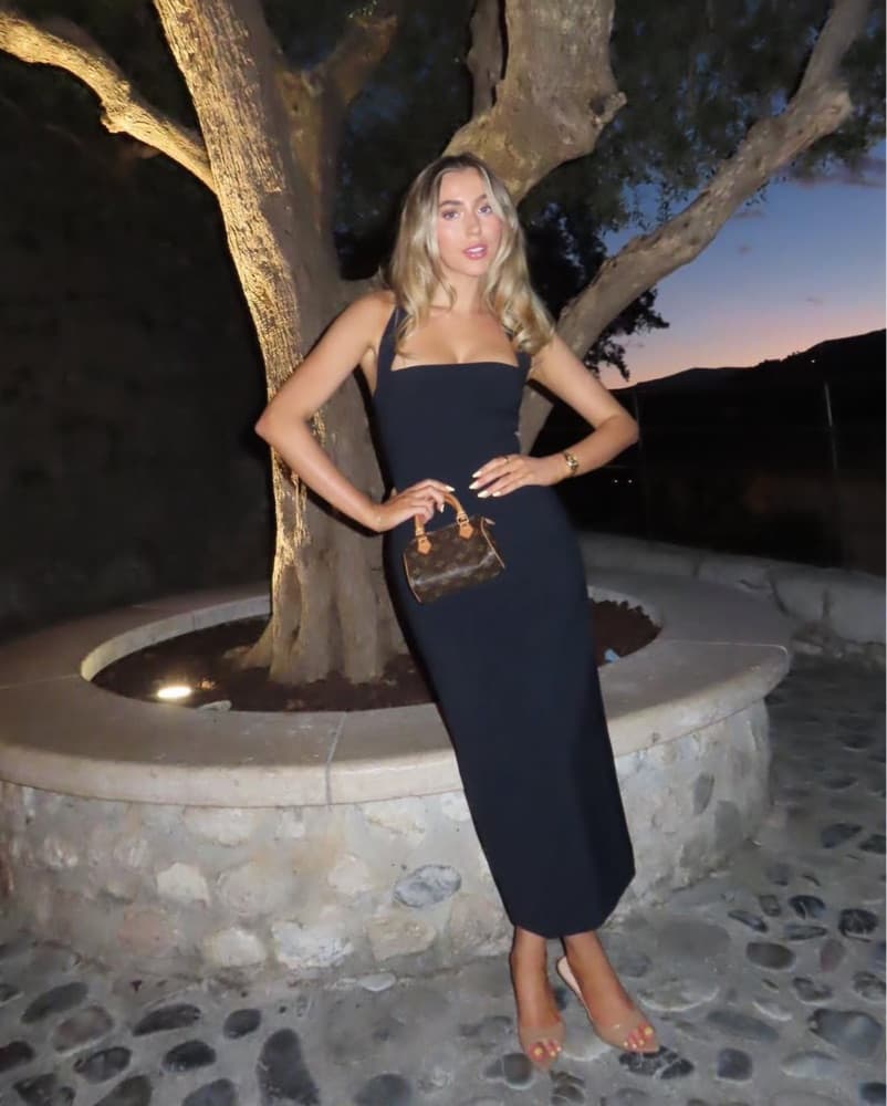 Odd Muse Halter Midi Dress In Navy Black - Image 4
