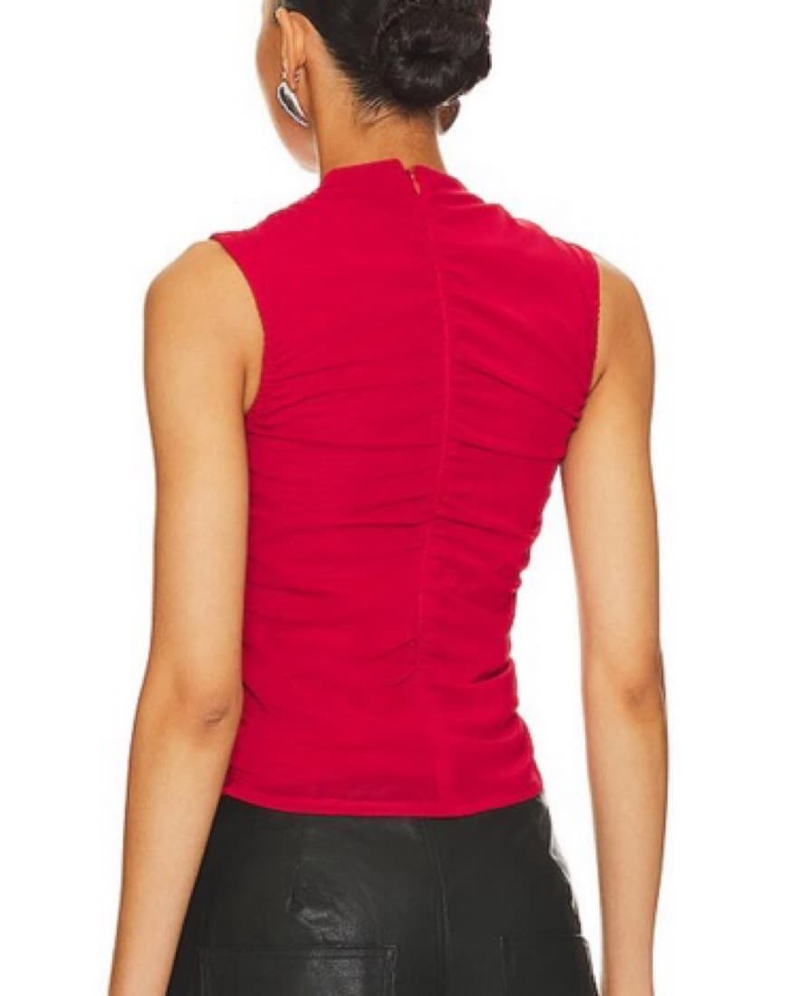 Sleek and Chic Red Mesh Top MIAOU - Image 3