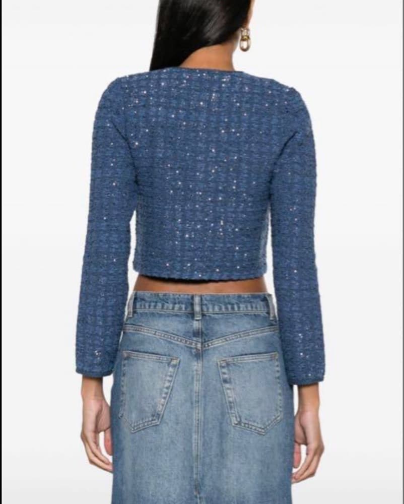 Sandro Tweed Pattern Evening Jacket - Image 6