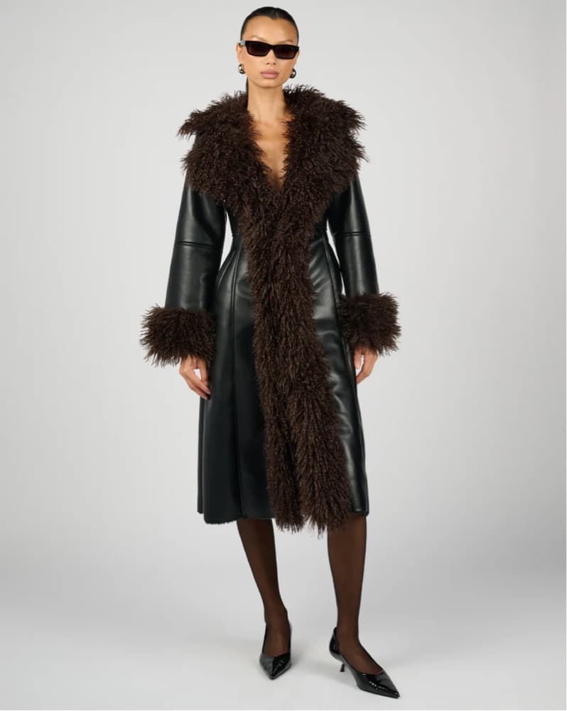 Faux Fur Collar Coat - Image 1