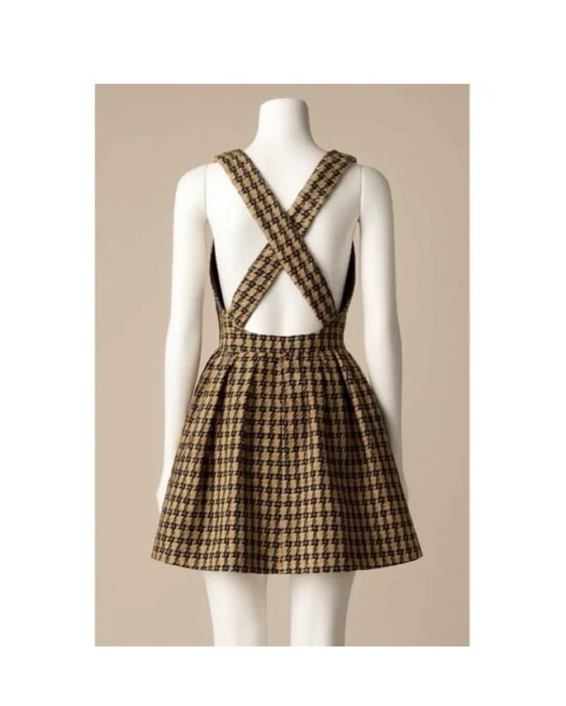 Dior Houndstooth Tweed Mini Dress - Image 1