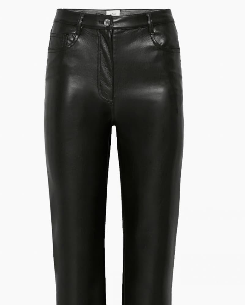 Sleek Faux Leather Straight-Leg Pants - Image 2