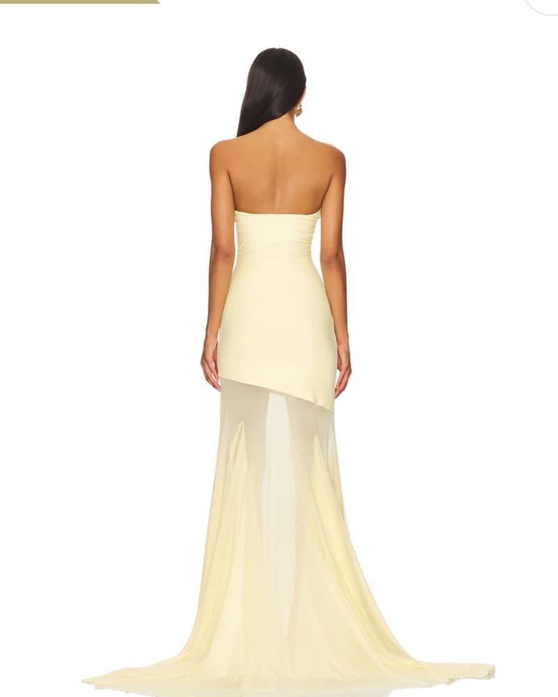 Dahlia Gown in Butter Yellow Deme - Image 3