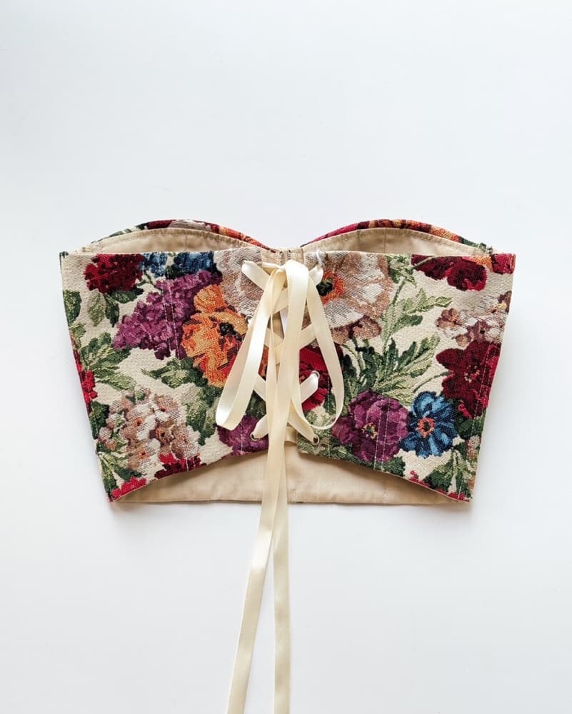 Lace Up Floral Corset  - Image 2