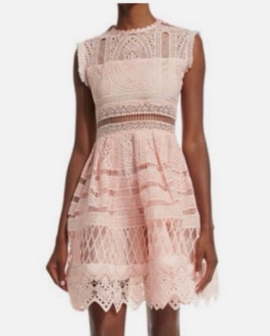 Alexis Pink Eyelet Dress - Image 2