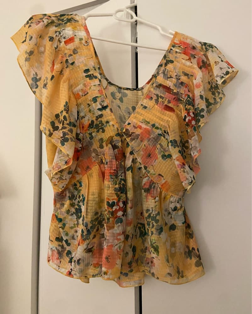 Vibrant Floral Flowy Sleeve Blouse - Image 2