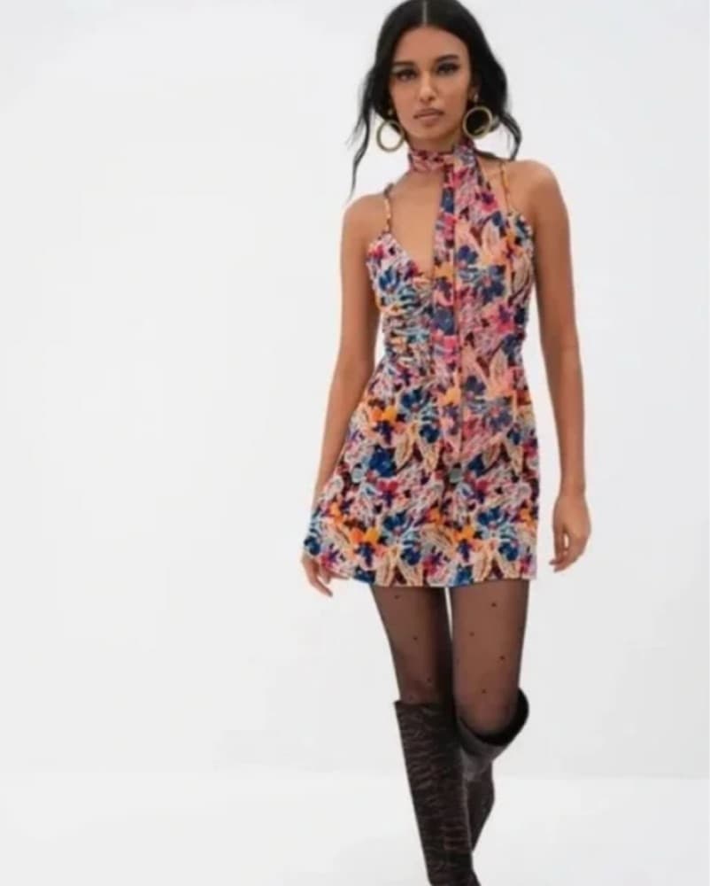For Love & Lemons Velvet Dress +Scarf  - Image 1