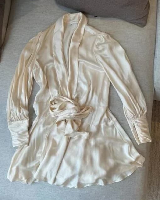 Zimmermann Silk Wrap Minidress Ivory - Image 6