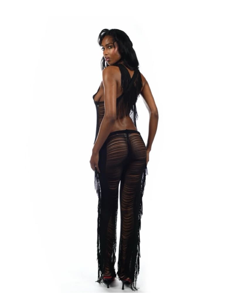 Shake Tassel Cross Top + Trousers Set - Image 2