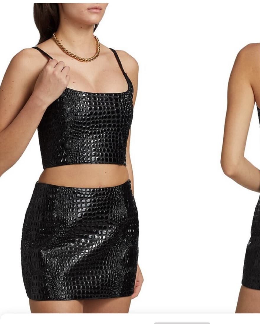 Mia Vesper Croc Embossed Corset Top - Image 3