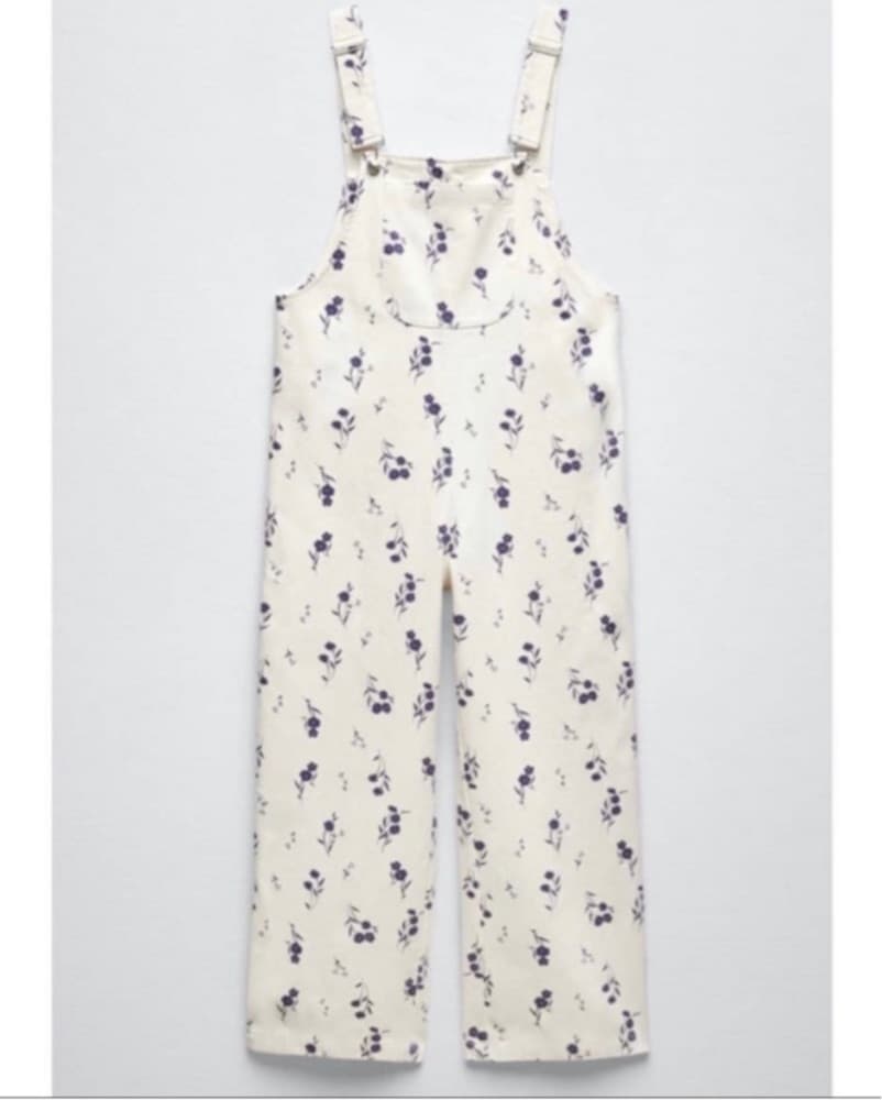 Zara Floral Denim Overalls - Rare!! - Image 5