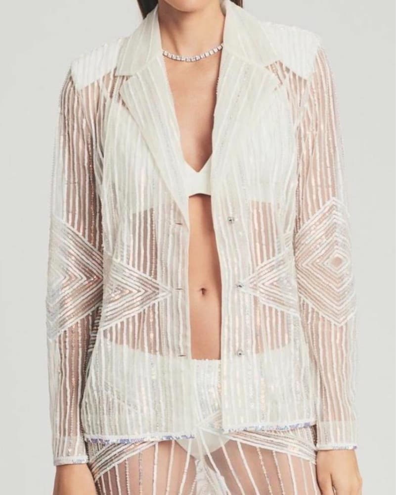 Retrofete Sequin Button Down Top - Image 1