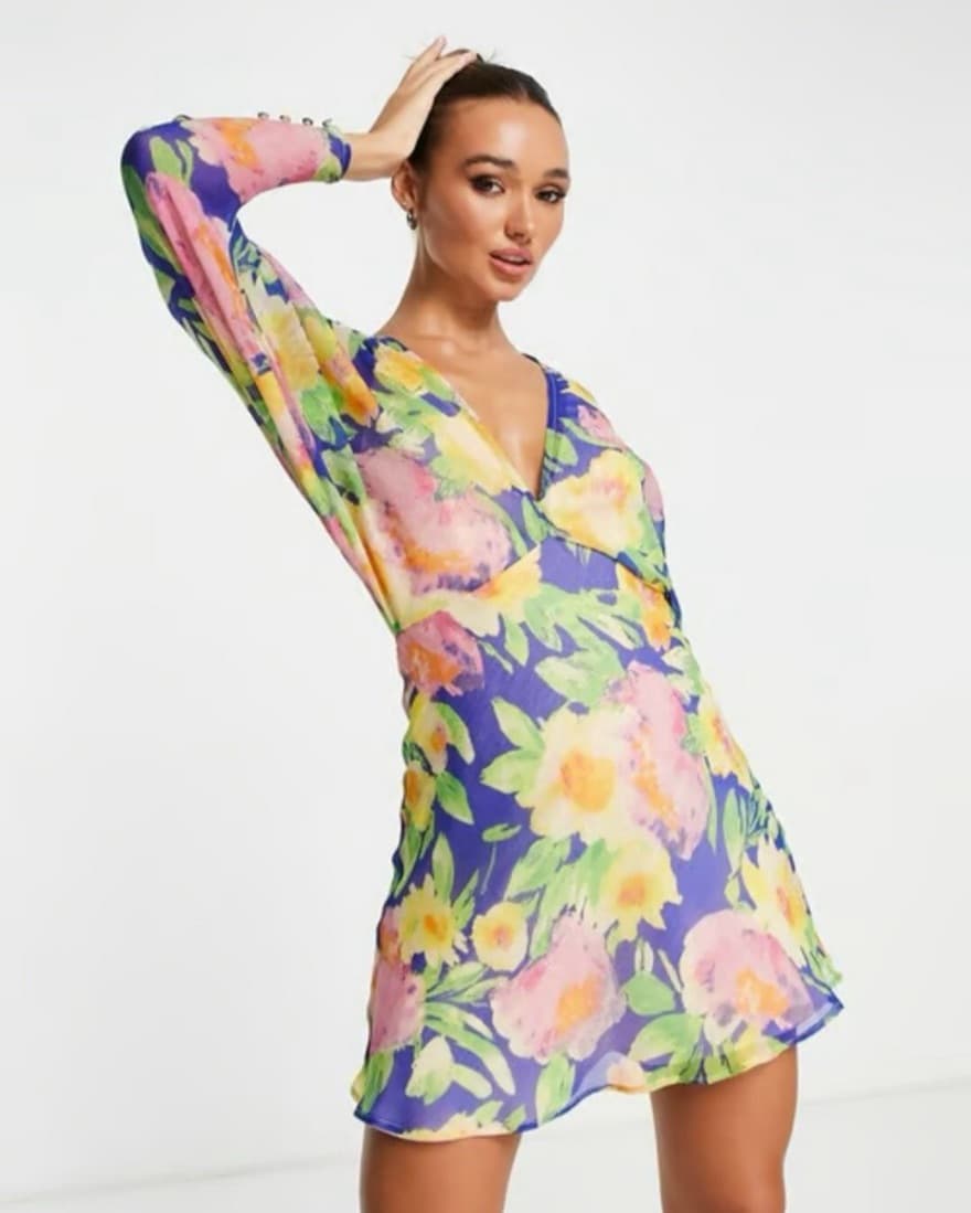 ASOS Long Sleeve Floral Dress  - Image 2
