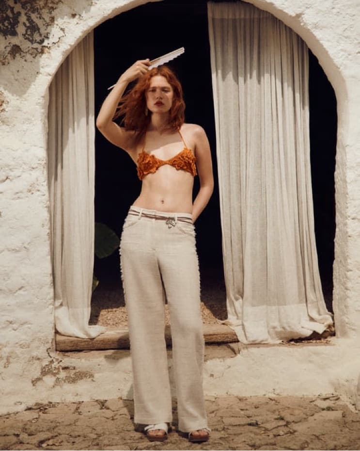 FRAYED WIDE LEG PANTS ZARA - Image 1
