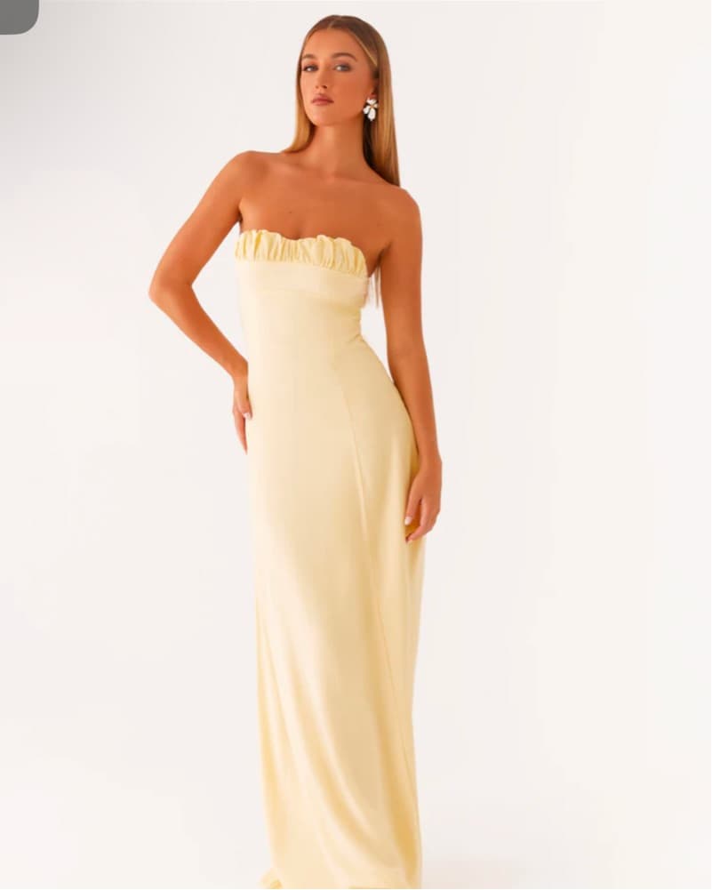 Yellow Linen Maxi Dress  - Image 1