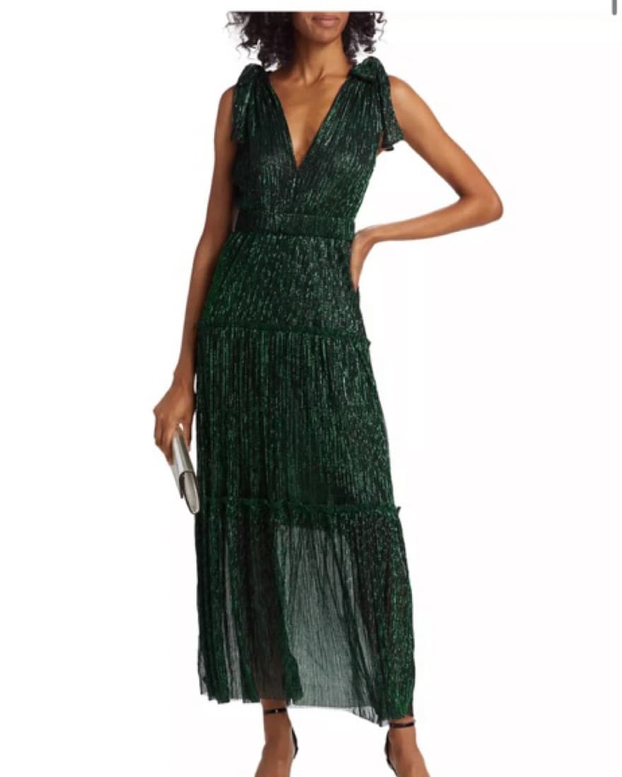 Ray Plissé Lurex Maxi Dress - Image 1