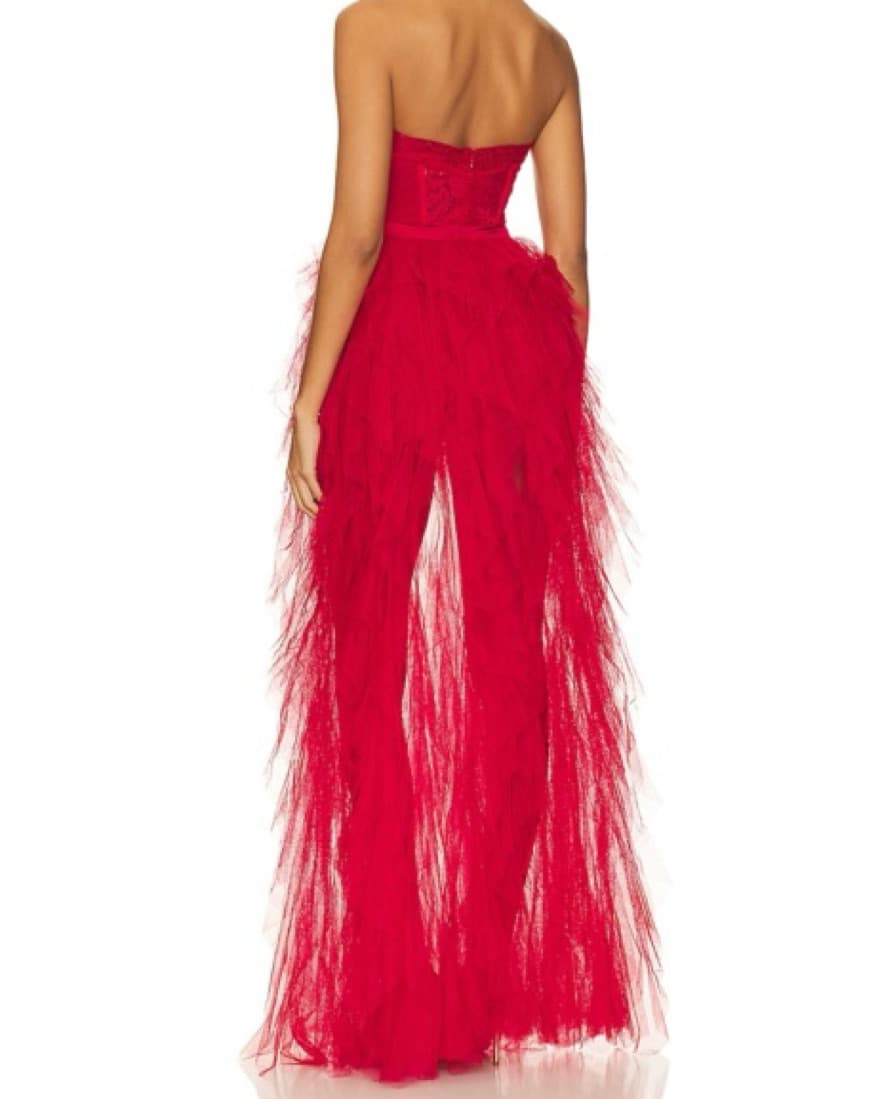 Red X Revolve Bustier Gown - Image 2