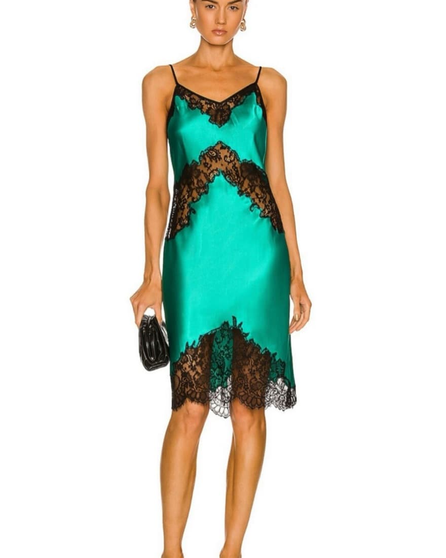 Fleur Du Mal Cherie Emerald Slip Dress - Image 1