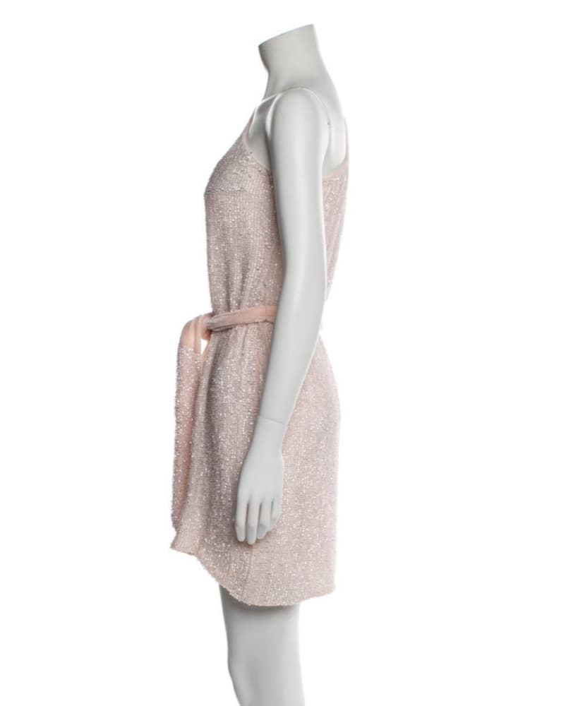 Retrofete Pink Sequin Mini Dress - Image 2
