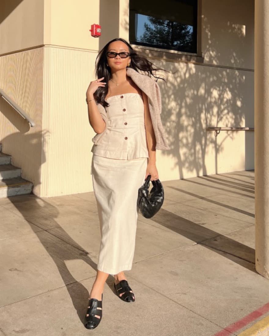 Linen Maxi Skirt Set - Image 3