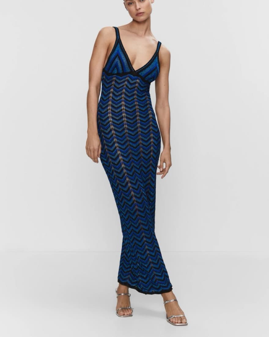 Missoni Inspired Lurex Geometric Dress - Image 1