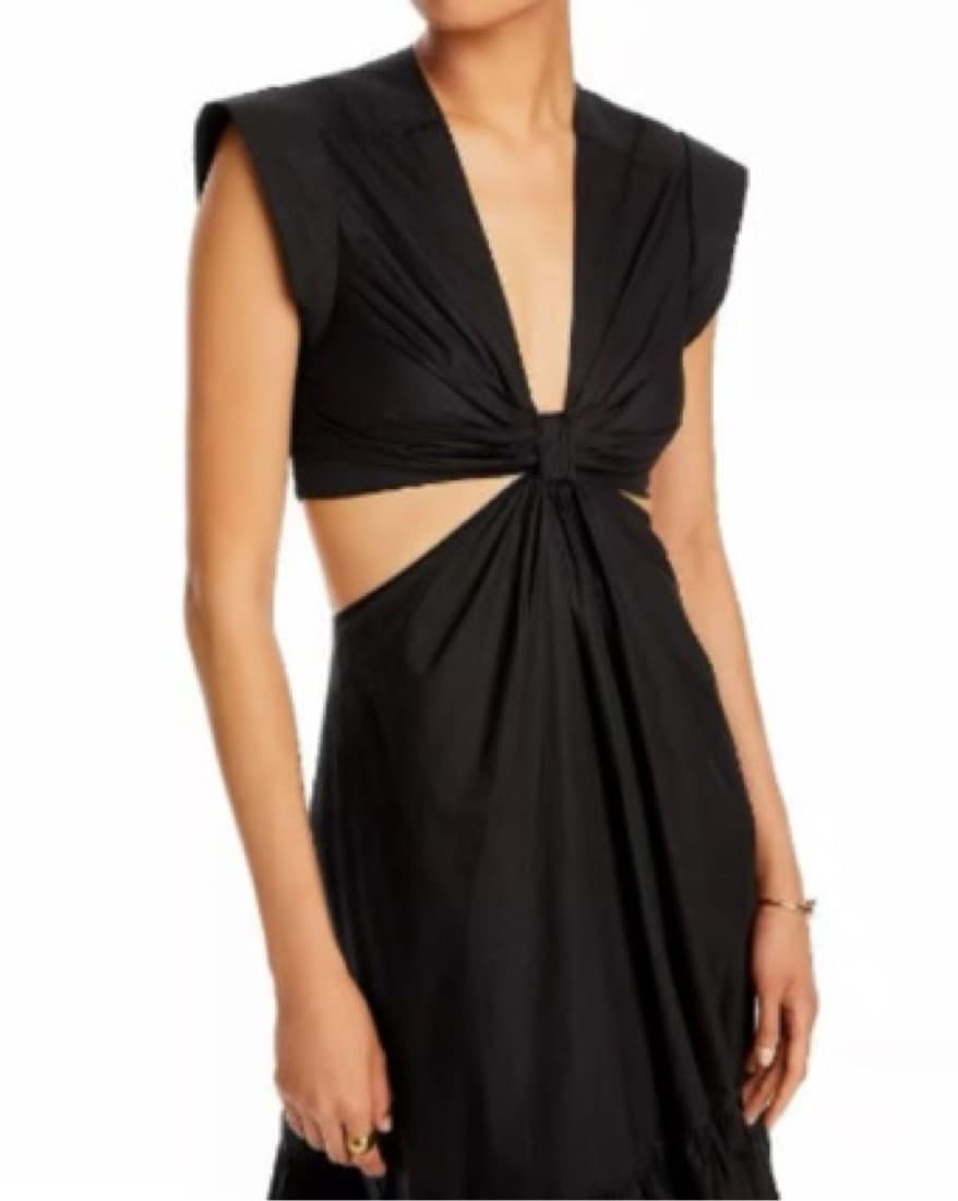 Jason Wu Black Cutout Satin Dress - Image 2