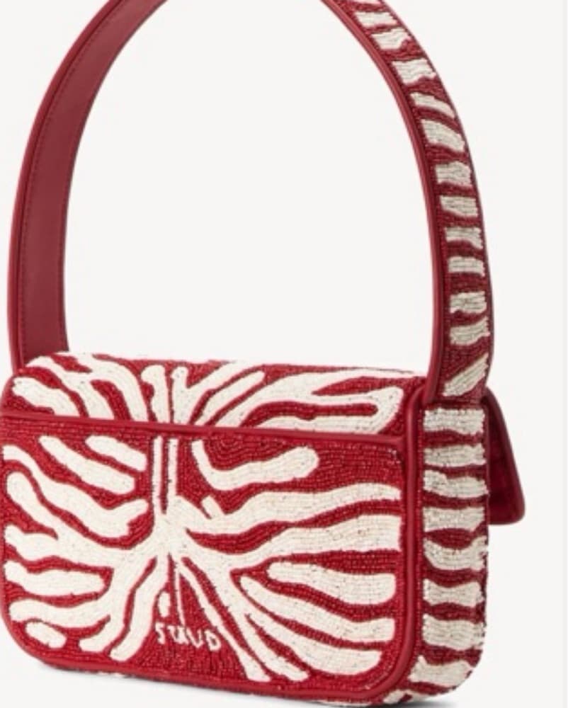 STAUD, Beaded Bag In Red - Image 2