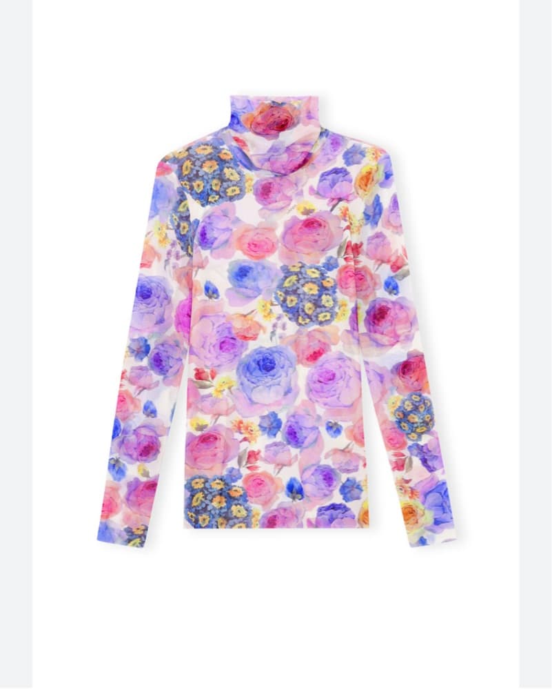 Ganni Sheer Floral Turtleneck  - Image 4