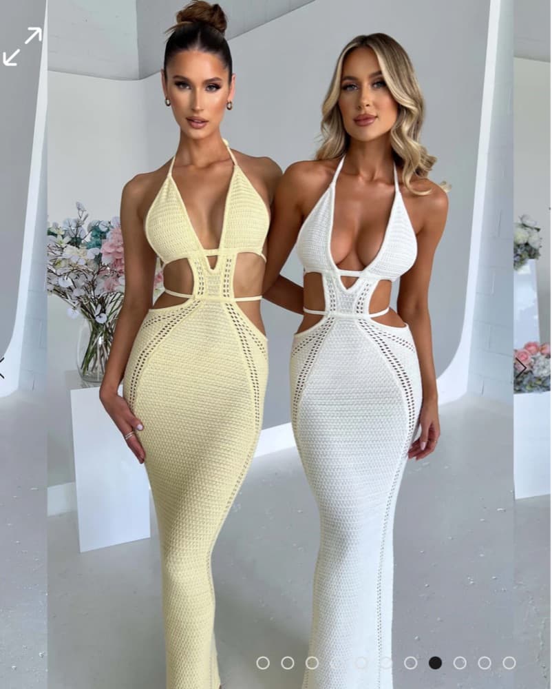 Arabella Yellow Crochet Maxi Dress - Image 4