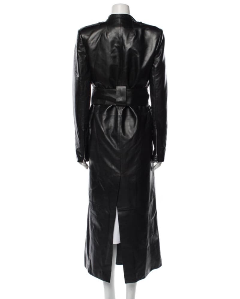 Khaite Leather Belted Trench Coat - Image 2