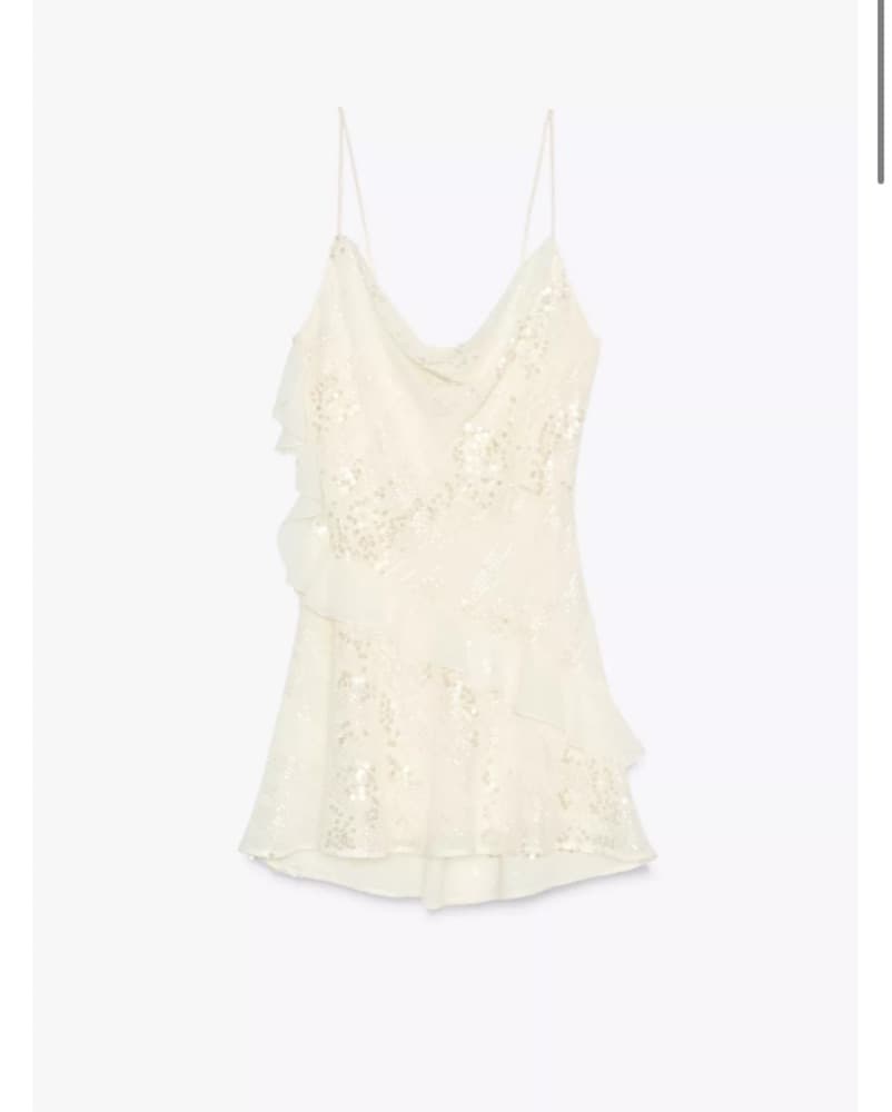 Sequin Ruffle Mini Dress  - Image 1