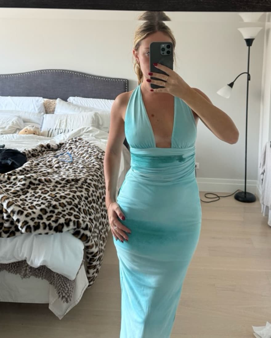 Blue Tulle Halter Dress - Image 4