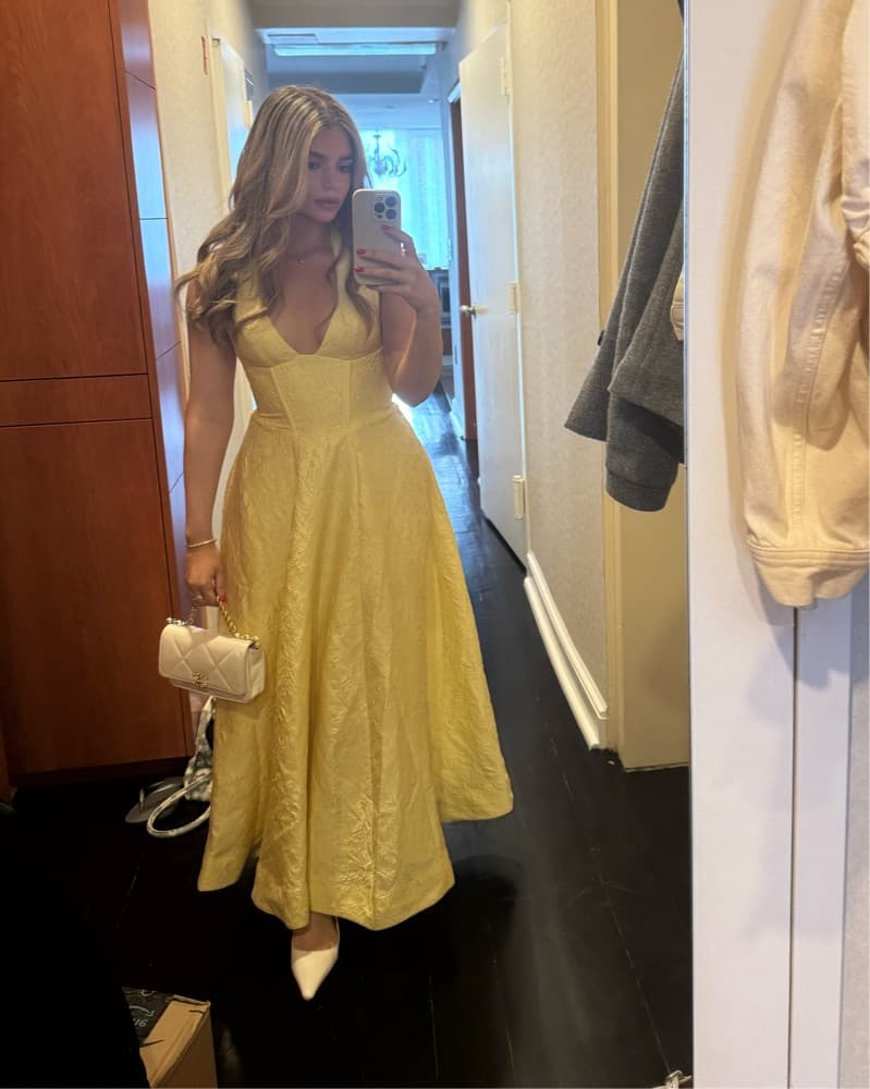 Yellow Flared Halter Top Dress  - Image 1