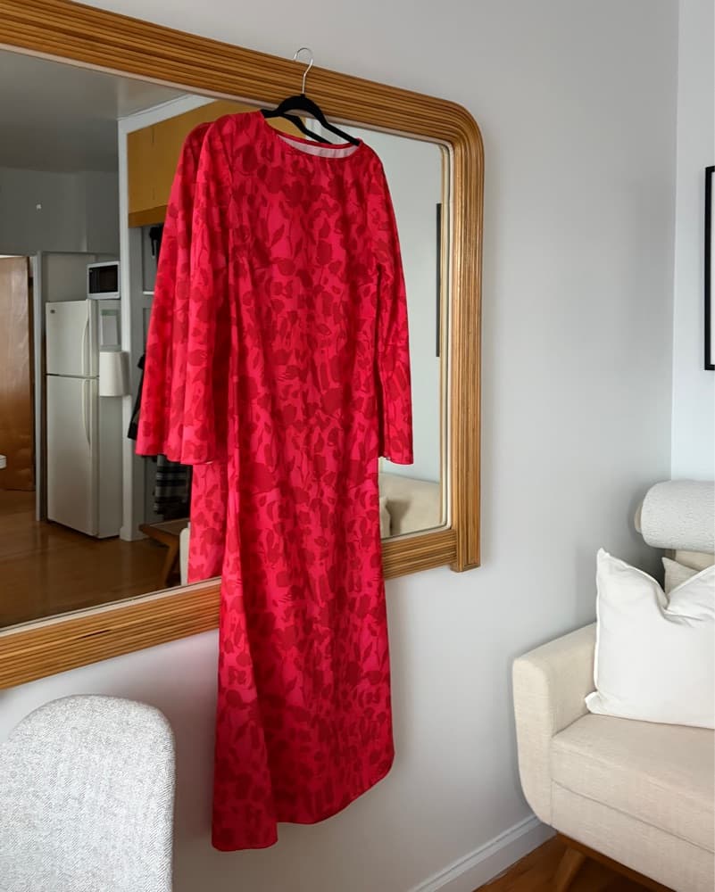 Red Tulip Print Long Dress - Image 2