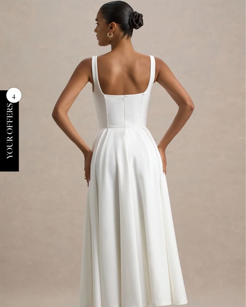 Elegant White Midi Dress - Image 2